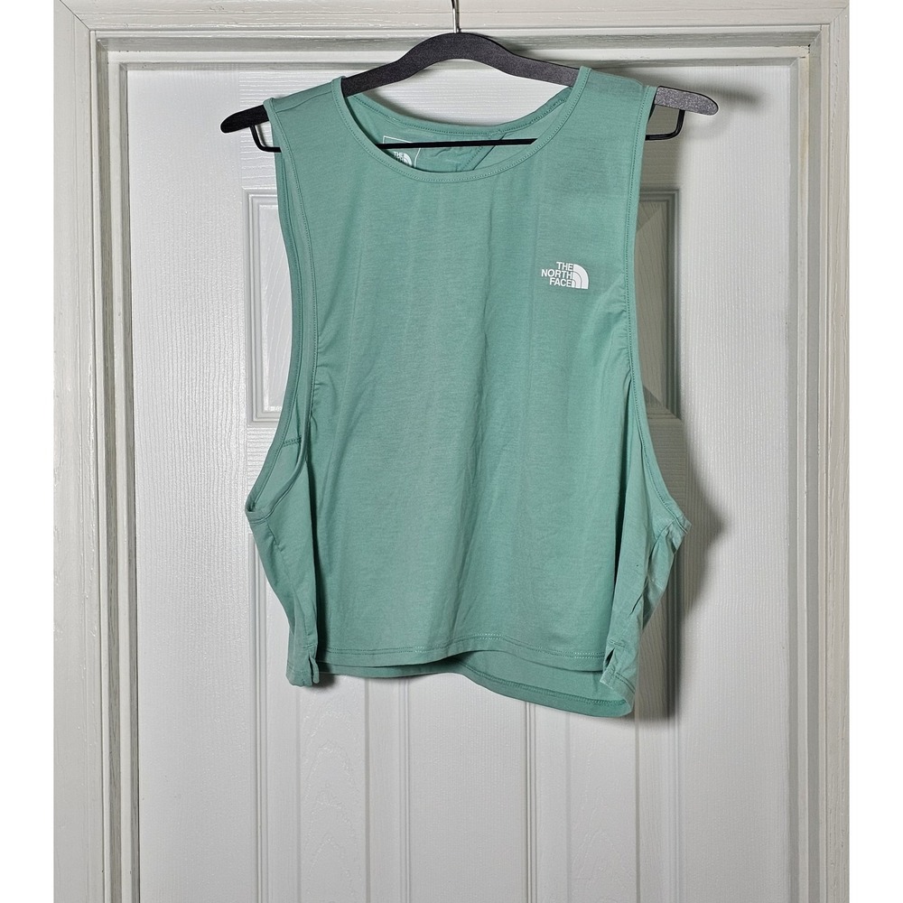 The North Face Wander X Back Tank Large Wasabi Work Out Open Back Flash Dry